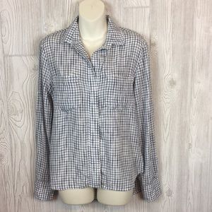 Cloth & Stone Small Check‎ Print Button Front Shirt XS